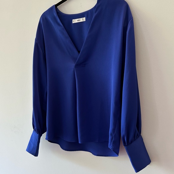 Mango Tops - MNG  Long Sleeves | Dark Royal Blue Blouse (size S)
